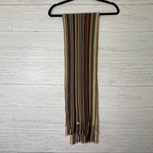 🌈 echo knit fringe scarf